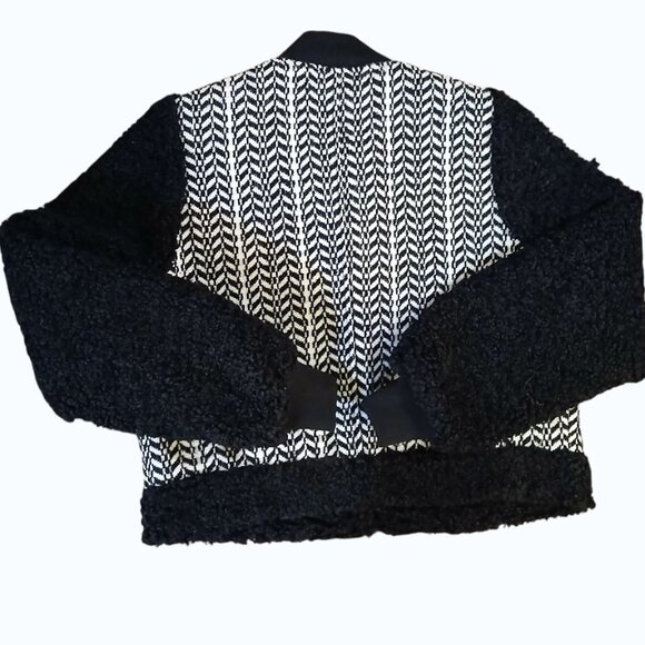 7 FOR ALL MANKIND Tweed Sherpa Bomber Jacket - Like New - Picture 12 of 15